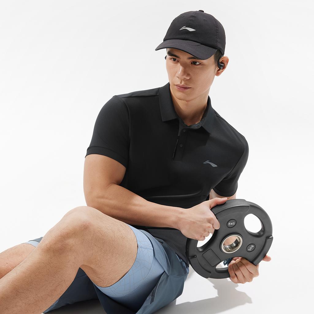 Li Ning Fitness Series Polo Shirt Men's Black APLV047-1