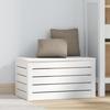 Storage Trunk White 59.5 X 36.5 X 33 Cm Solid Pine Wood