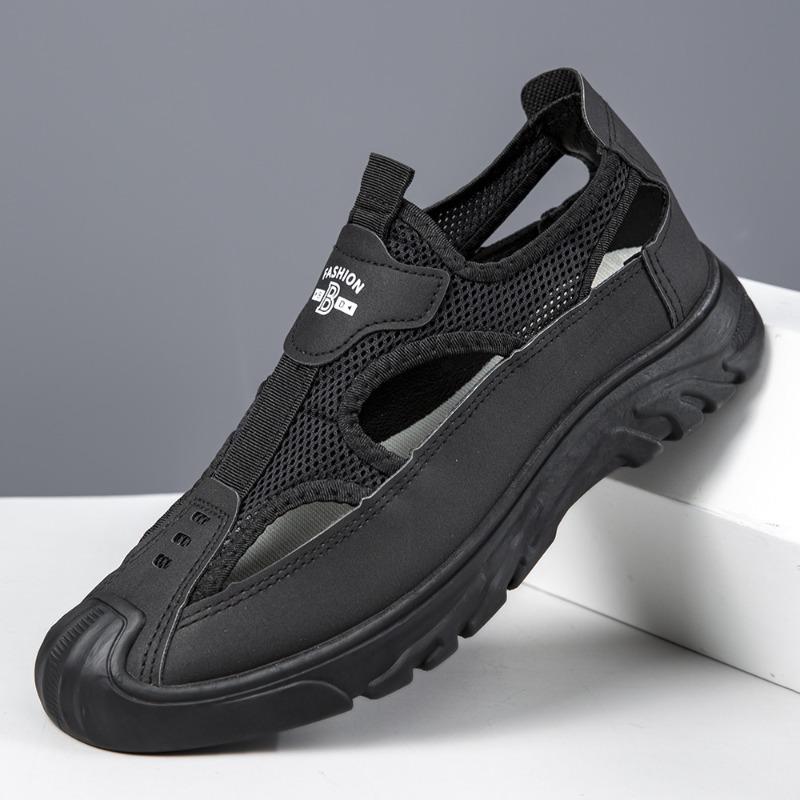 Summer Breathable Men's Bag Head Sandals Hollow Mesh Hole Shoes Outdoor Non-slip Lightweight Sports Leisure Beach Shoes