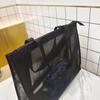 Transparent Mesh Shopping Bag Large Capacity Shoulder Handbag For Shopping Bags Breathable Beach Travel toiletry Storarge Bag