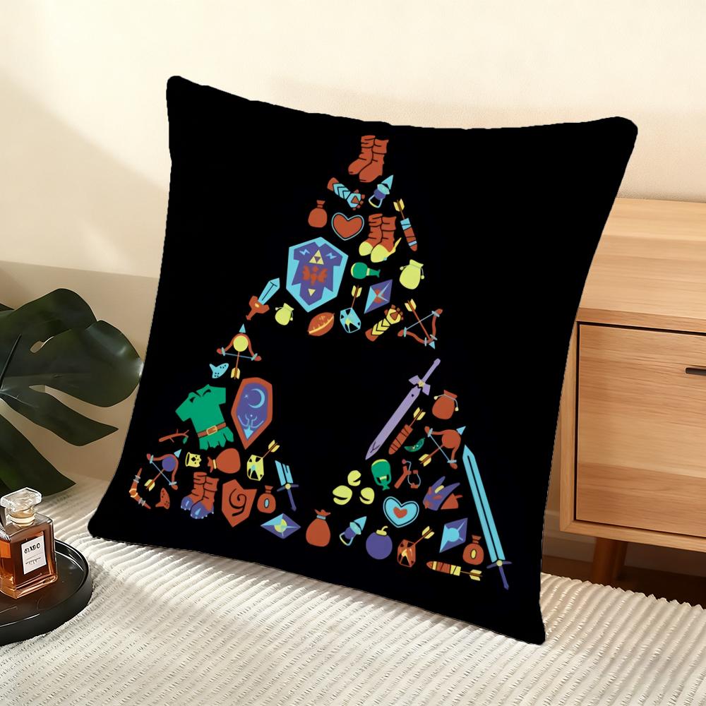 

Triforce Style Cushion Cover Soft Short Plush Pillow Cover Smooth Cozy Texture Aesthetic Cushion Case Home Decor 30cmx30cm