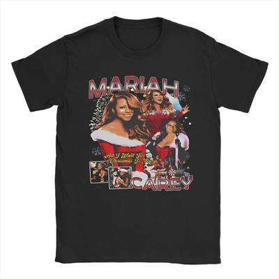Νέα Άφιξη Mariahed Careys Merry Christmas  T-Shirt για Άνδρες Γυναίκες  Βαμβακερό T-Shirt Κοντομάνικο Ρούχο