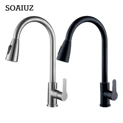 Pull-Out Water Tap Faucet 2 Sprayer Modes 360° Rotation Hot and Cold Water Mixer