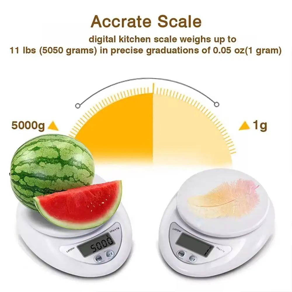 1g-5kg Digital Kitchen Scales High Precision Electronic Scale for Food Weighing Auto Zero LCD Display Measuring Scale Cooking Bake Tools