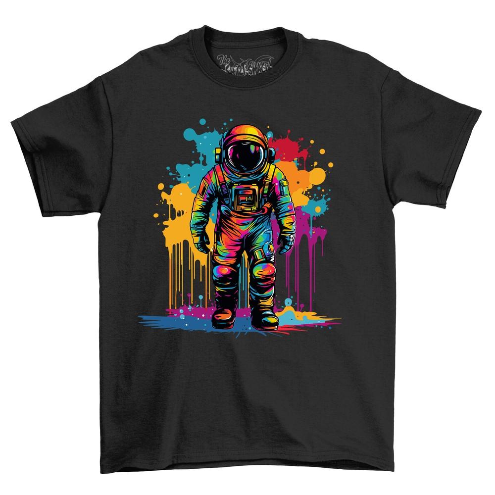 Space Astronaut Paint Drip Design T-shirt - Funny and Out of This World! Unisex