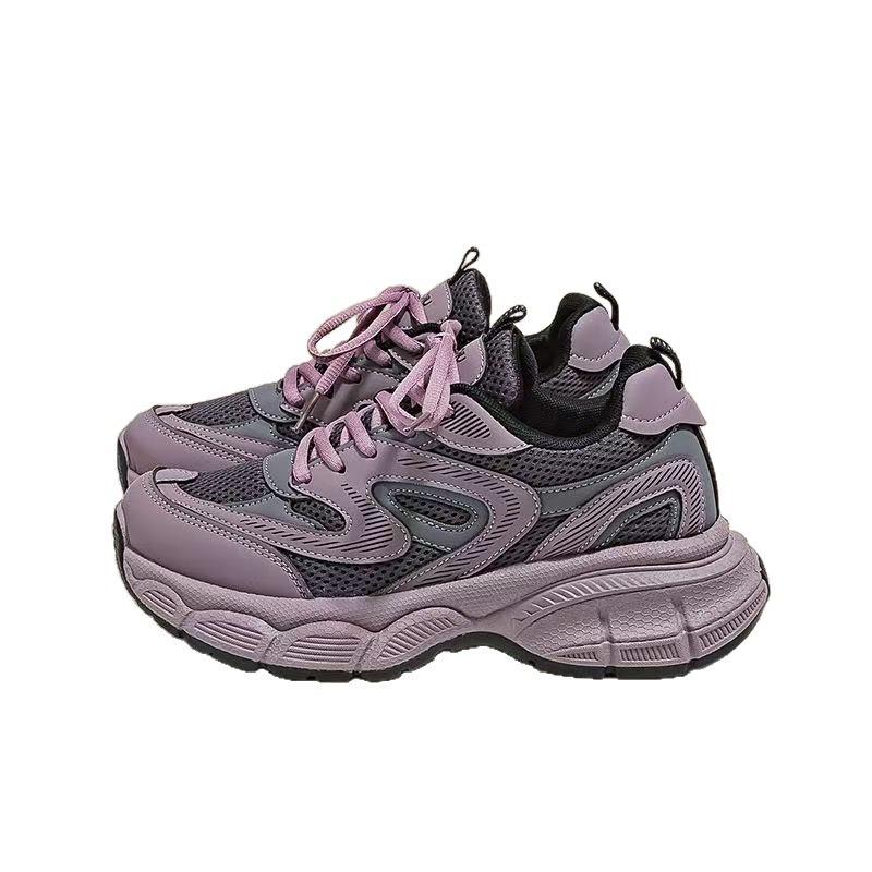 Mesh High-value Purple Platform Dad Shoes Autumn New Breathable Casual Sports Shoes