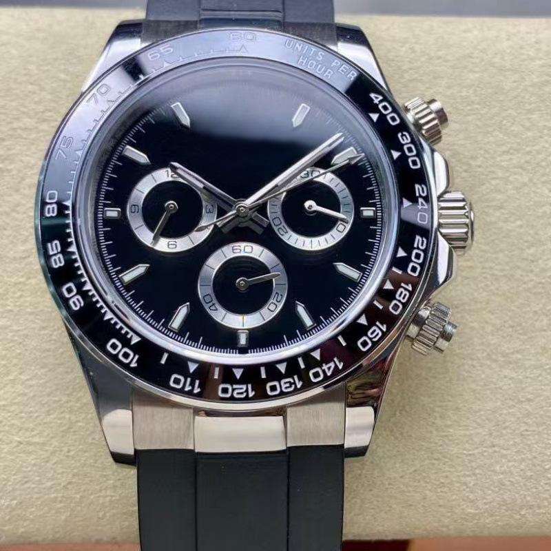Laojia Daytona Series Cement Gray Automatic Panda Dial Stainless Steel Men's Multifunction Watch