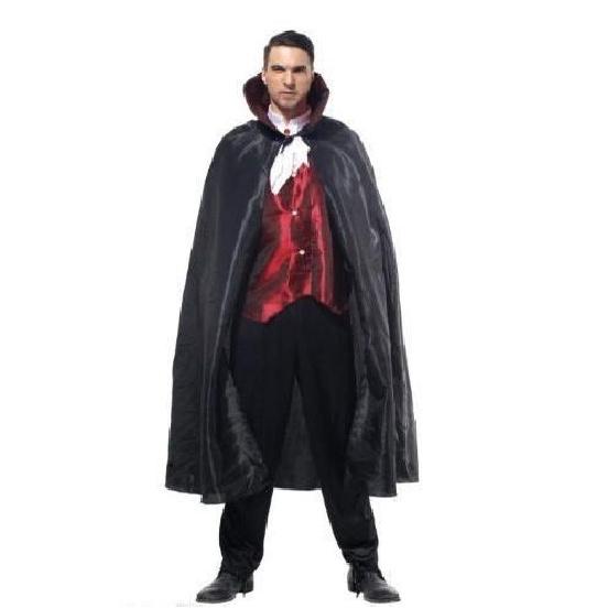 Kostium wampira na Halloween dla mężczyzn Cosplay Stój z kołnierzem Peleryna Ciemny Styl Impreza Cosplay Długa Peleryna*