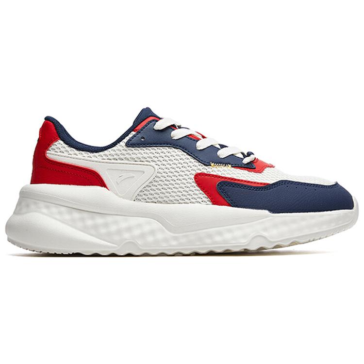 Anta Mesh Cushioning Slip Resistant Abrasion Resistant Breathable Low top Running Shoes Men's White Blue Red Casual 112028841-3