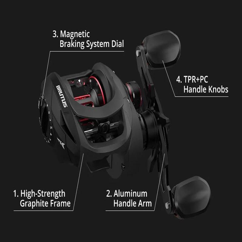 No-gap Right and Left Hand Bait-style Fishing Reel Magnetic Brake System 7.2:1 Gear Ratio 5+1 Ball Bearing 8KG Maximum Resistance Fishing Coil