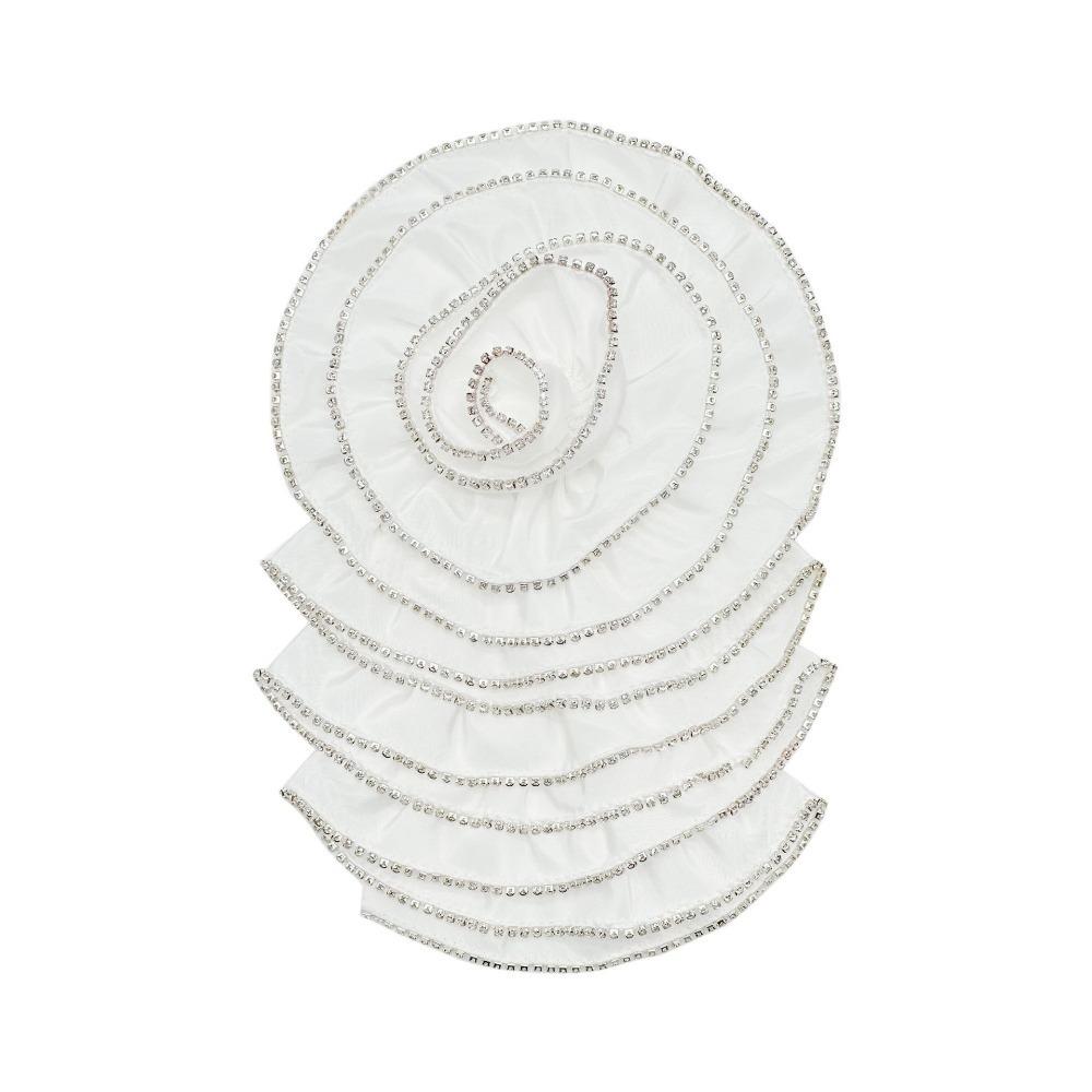 3D Flower Appliques Chest Floral Clothing Patches DIY Satin Fabric Clothing Applique  For Women