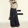 drape wide-leg jeans spring and autumn new American high waist hips loose lazy mopping jeans tide