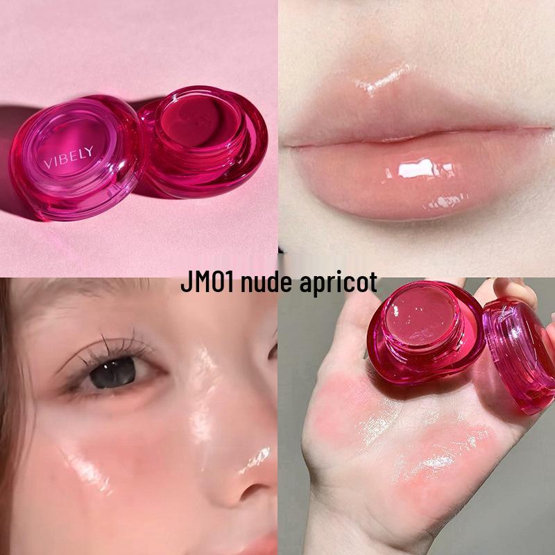 

VIBELY Hydrating Jelly Lip & Cheek Cream: Moisturizing Blush for Watery Glow, Whitening Complexion, Korean Makeup.