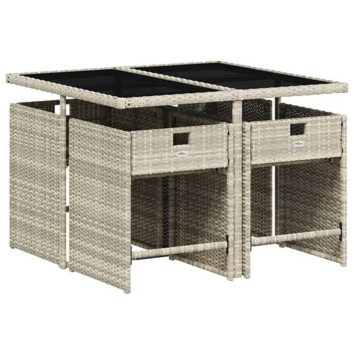 VidaXL Garden Dining Set with Cushions 5 Pcs, Patio Table and Chair, Patio Furniture, Outdoor Furniture, 3211079