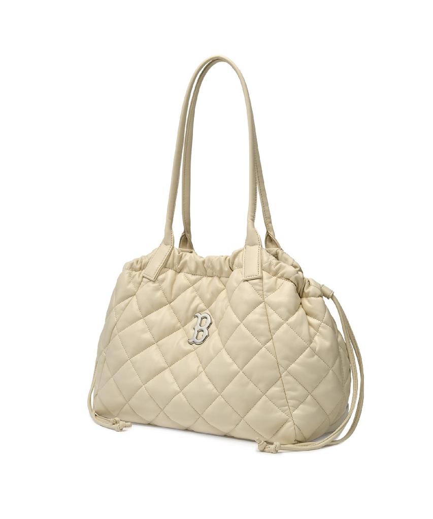 Mlb Basic Quilted Pu Tote Bag Bos (Cream)