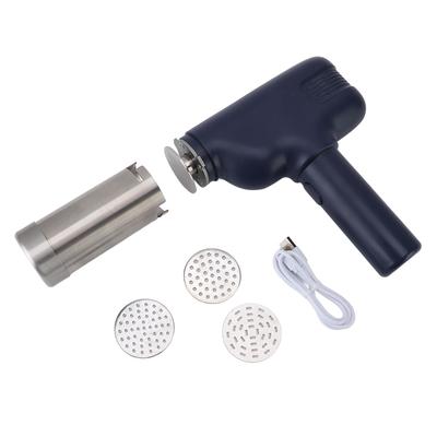 Electric Pasta Maker Rechargeable Portable Small Handheld Automatic Noodle Maker with 3 Moulds for Home Blue