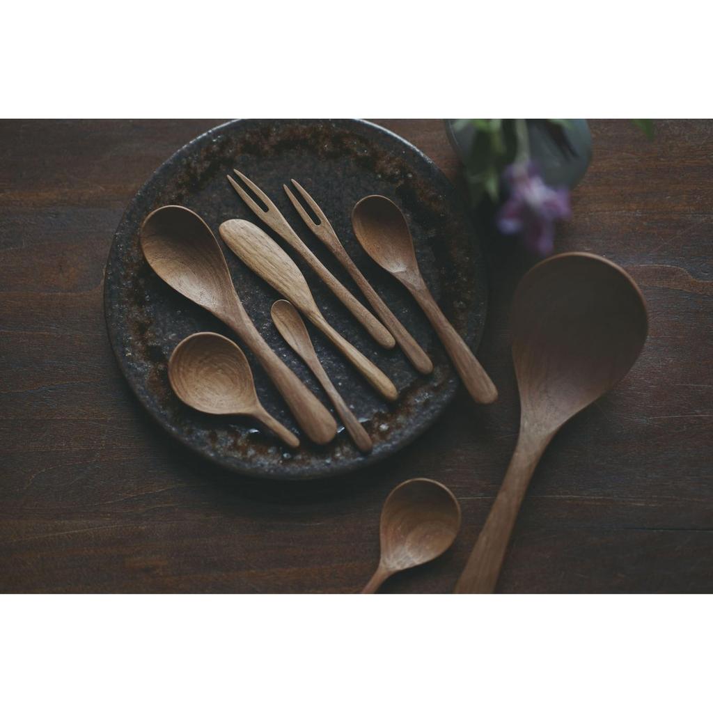 KINTO BAUM Wooden Tea Scoop Natural Teak Wood Small Spoon for Tea and Spices