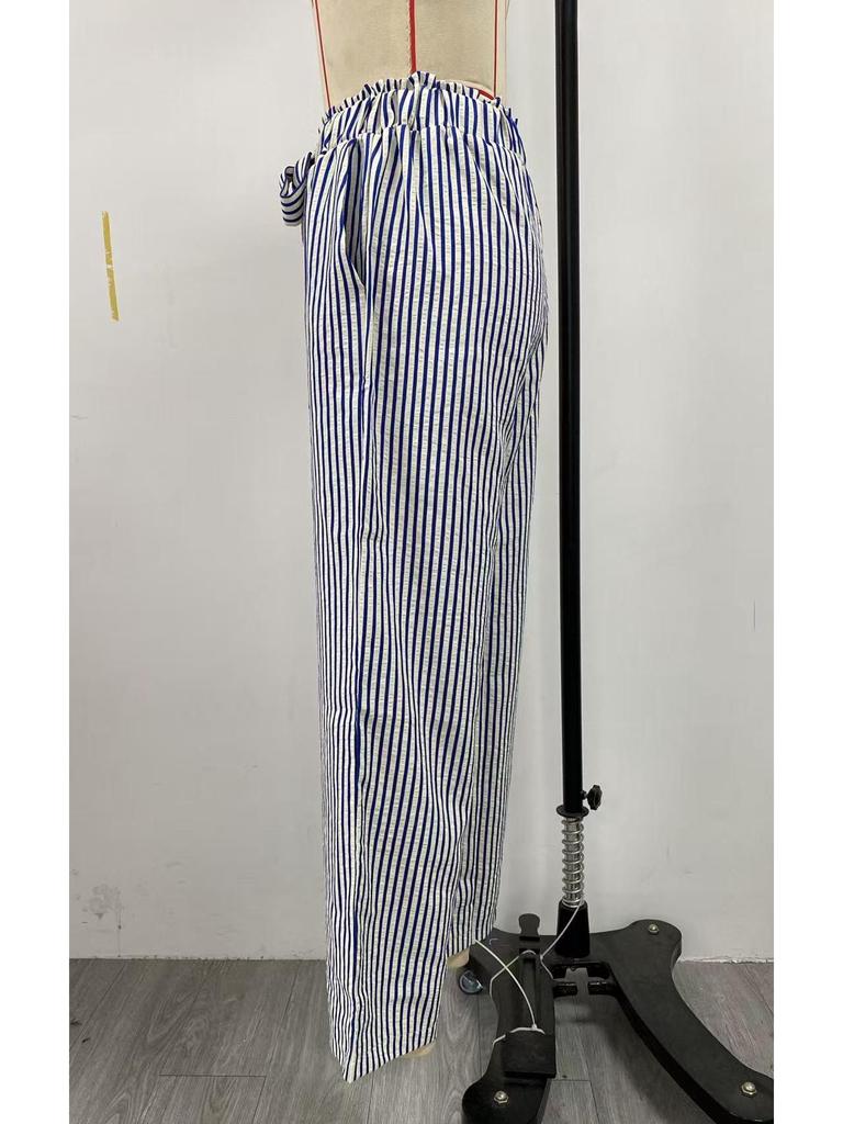European & American Women's Striped Straight-Leg Pants - Spring/Summer 2026 Collection, Casual Commuter Style