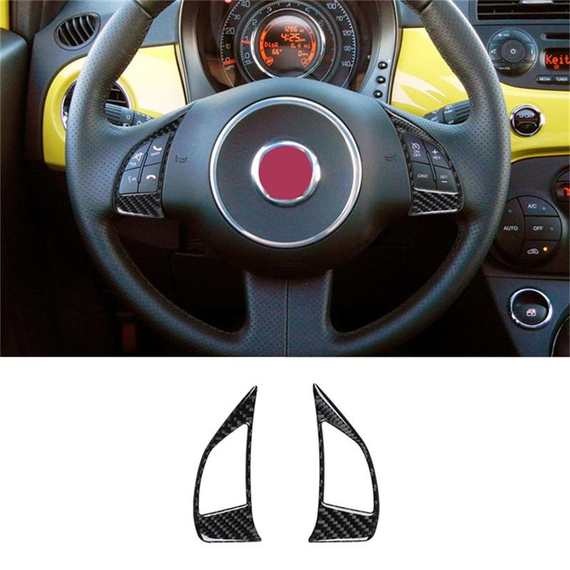 Black Car Interior Decoration Protection Carbon Fiber Sticker For Fiat 500 2012-2015 With Navigation System