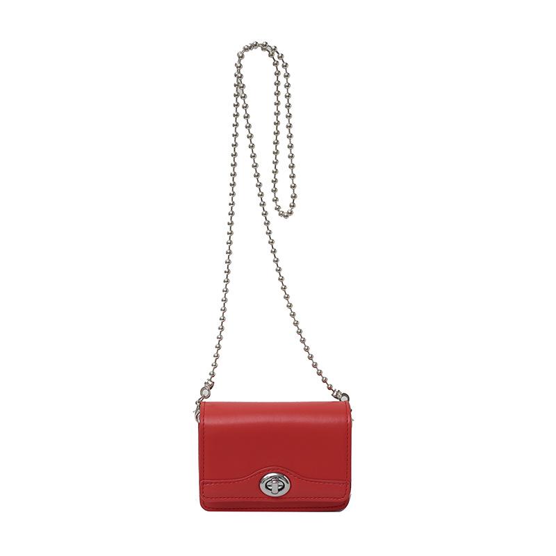 Frühling/Sommer Kinder Umhängetasche - Euro-amerikanische Mode, Socialite-Stil, Einfaches Verschlussdesign, Kettenriemen, Kompakte quadratische Lippenstifttasche für Damen