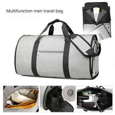 Multifunction Men Business Travel Bag Foldable Fully Zipped Suit Package Storage Bag Leisure Dry Wet Separtion Slant Span Duffel Bag
