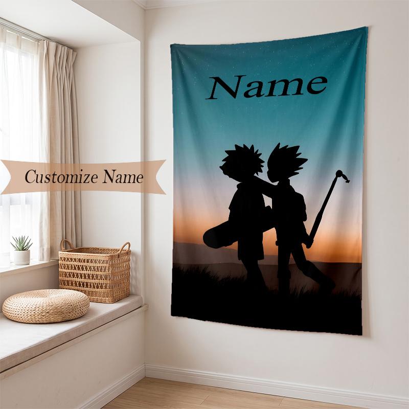 Hunter × Hunter (5) Custom Name Tapestry Wall Hanging Soft Backdrop Tapestry for Bedroom Living Room Dorm Home Decor Gift