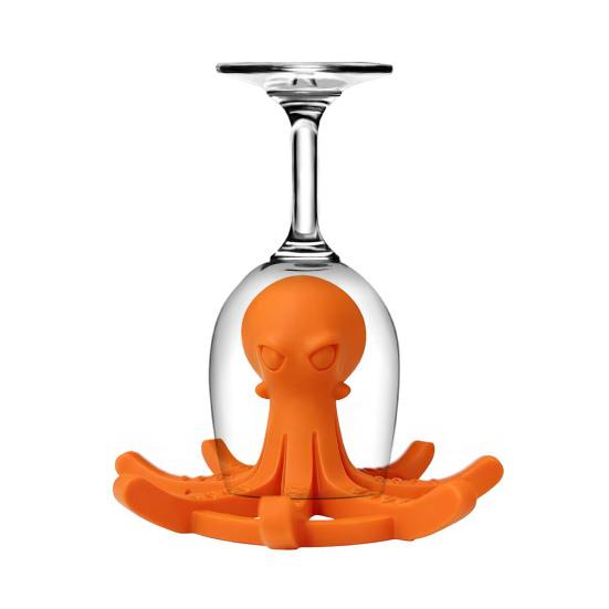 Octopus-Shaped Cup Drying Rack with 8-Arm Creative PLA Water Bottle Holder for Mugs Glasses Tumblers Space-Saving Countertop Organizer for Kitchen оранжевый