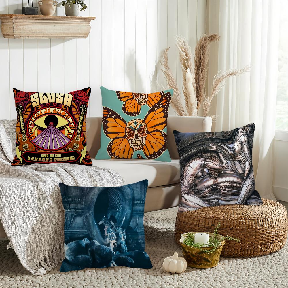Guitarist S-Slash Pillow Case Home Decoration Cushion Cover Suitable For Bedroom Car Office Sofa