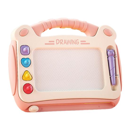 

Магнитная доска для граффити с 4 различными штампами для рисования, легко стирает рисунки, ручка не теряется, детская доска для рисования, развивающая игрушка розовый