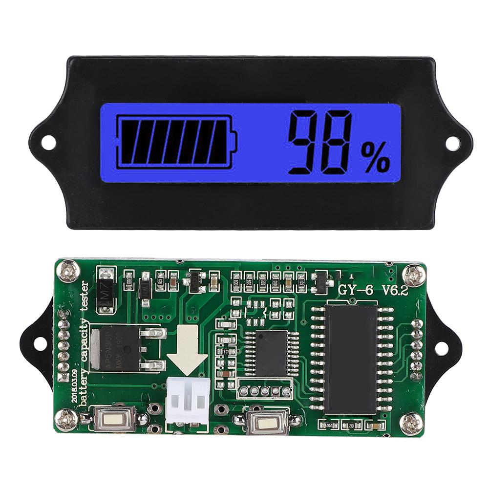 12 84V GY 6G Battery Power LCD Display Voltage Meter Voltmeter with Light Alarm (Blue Light)