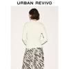 UR 2026 Spring Women's Draped Pleated Slim Long-Sleeve T-Shirt