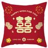 Modern Chinese Wedding Pillow Short Plush Double-sided Wedding Sofa Cushion Cover Wedding Room Red Festive Pillow