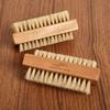 Wooden Nail Brush Scrubbing Finger Toe Washing Up Double Sided Bristles Square