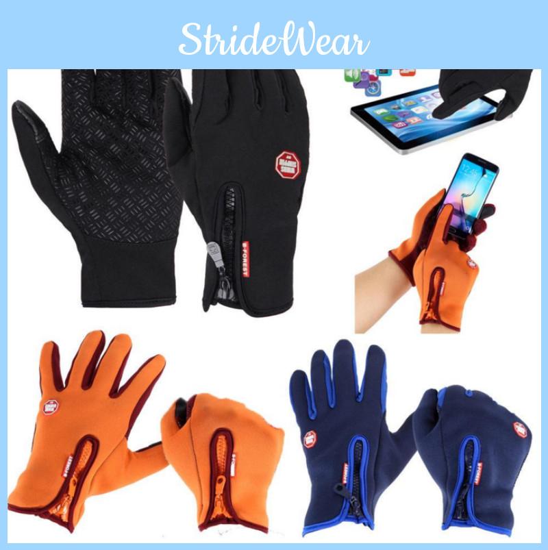 Vielseitige schwarze wasserdichte und winddichte Touchscreen-Handschuhe für Outdoor-Sportarten