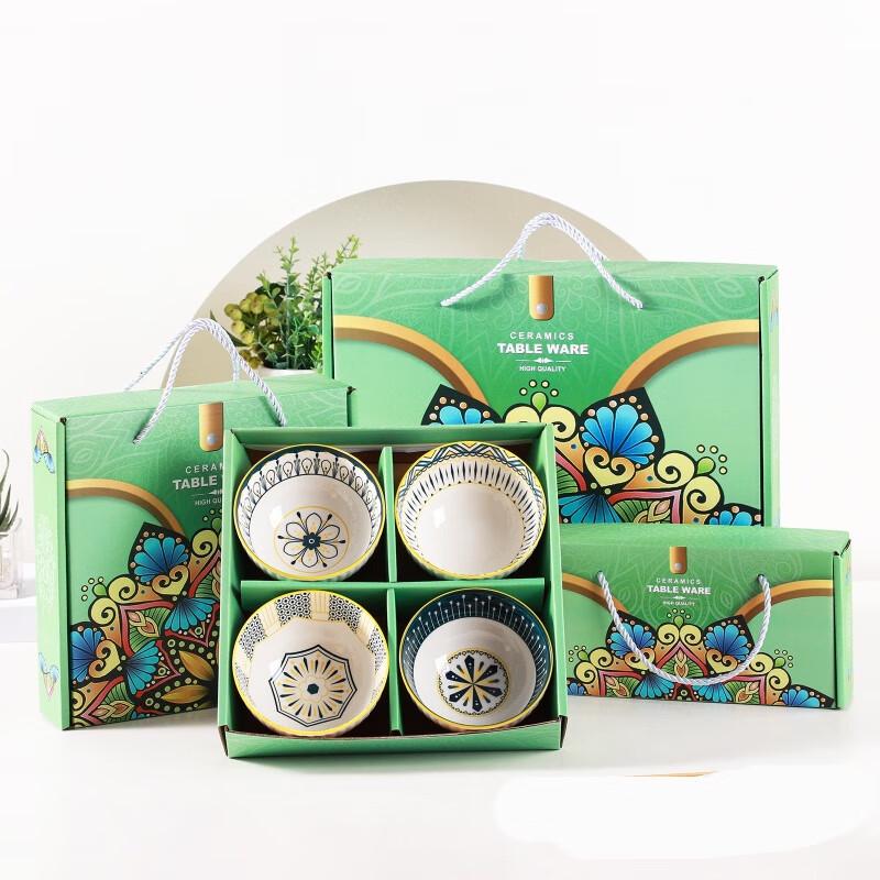 ZISIZ Nordic Rose Ceramic Bowl & Chopstick Gift Set