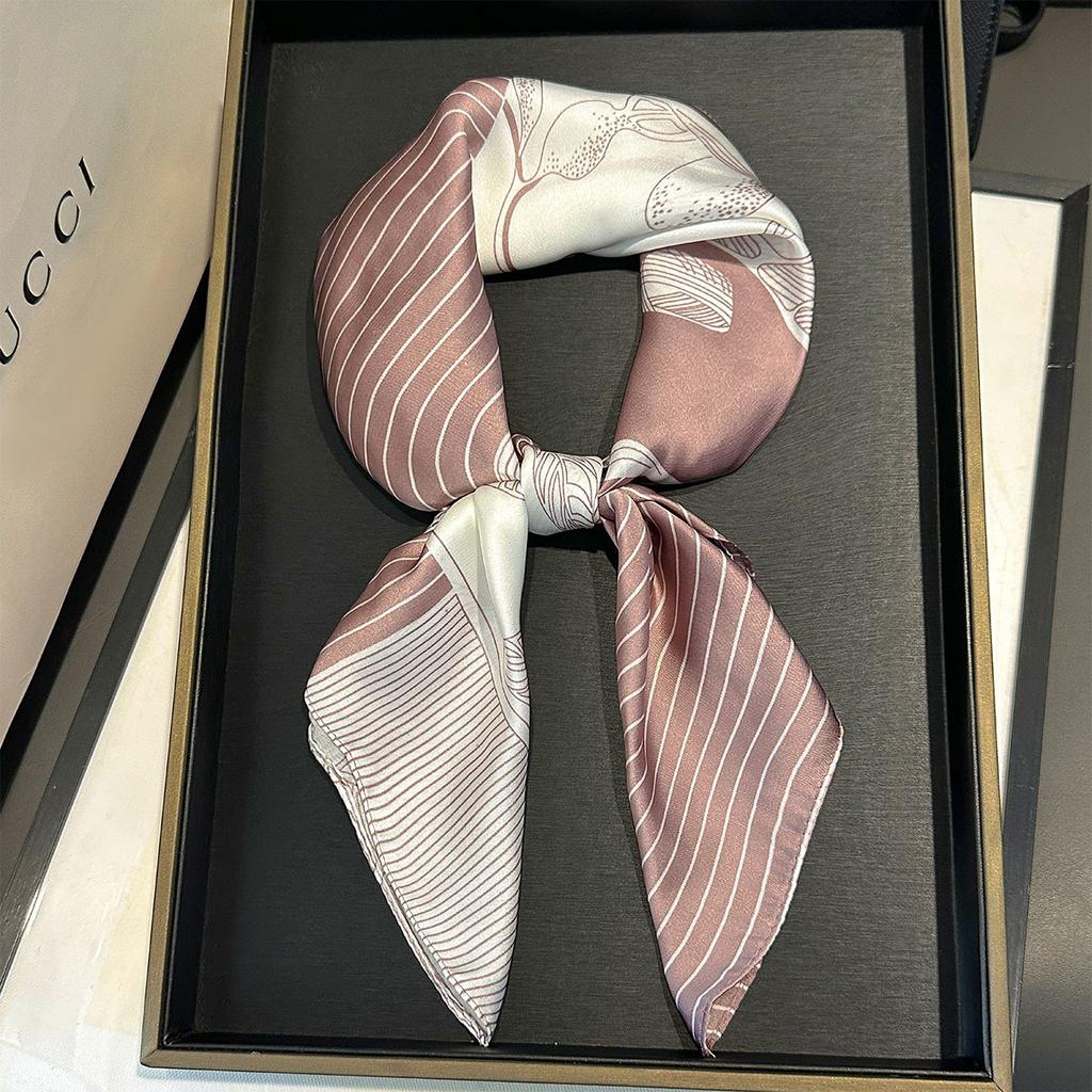 Korean New Versatile Fashion 71 Imitation Silk Square Scarf Women's High-end Sense Neck Protection Neck Scarf Silk Scarf