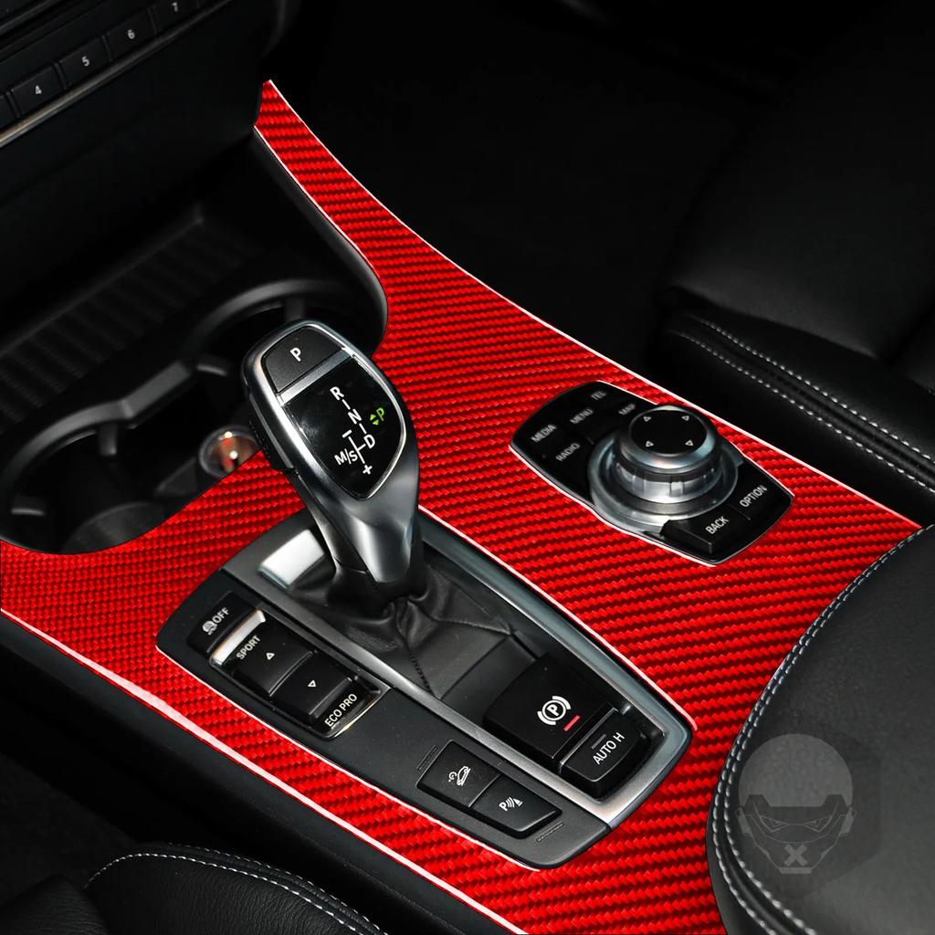 Dla BMW X3 F25 11-17 X4 F26 14-17 Panel zmiany biegów z włókna węglowego dekoracyjna pokrywa akcesoria do dekoracji wnętrz samochodów