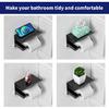Matte Black Toilet Paper Holder with Shelf, Fits Mega Rolls, Rustproof Stainless Steel, Self Adhesive Wall Mount Toilet Paper Roll Holder, for