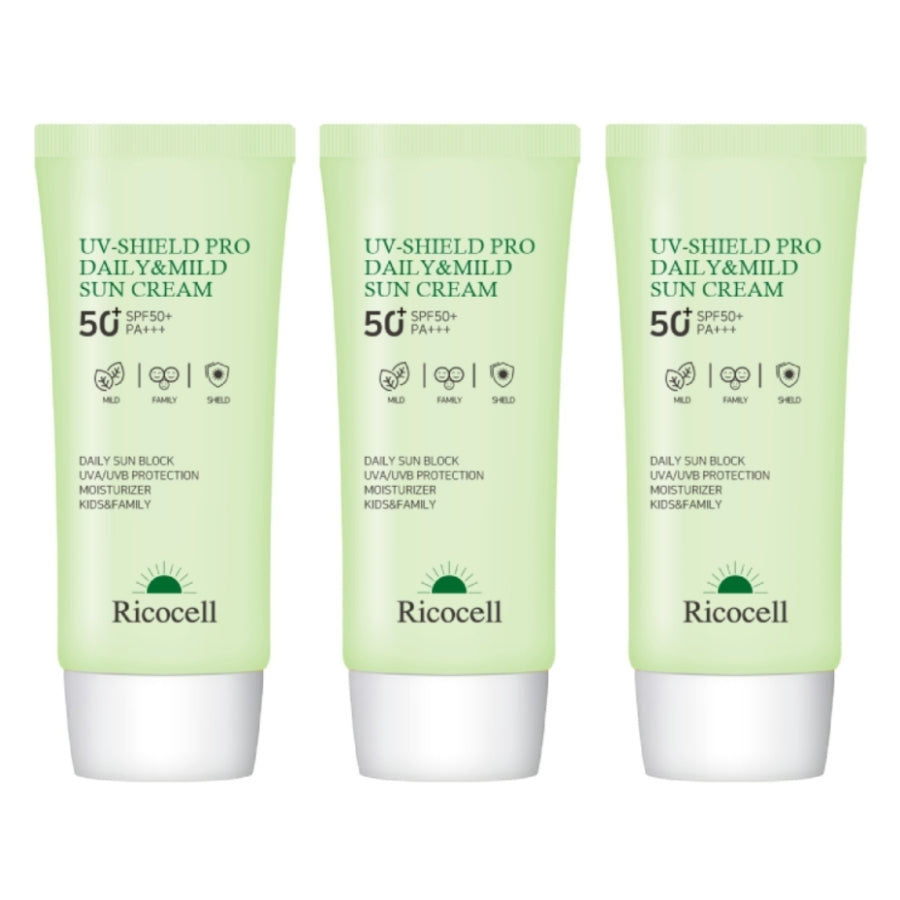 Ricocell UV-Shield Pro Daily & Mild Sun Cream SPF50+ PA+++ 70ml*1Pc/2Pcs/3Pcs/4Pcs