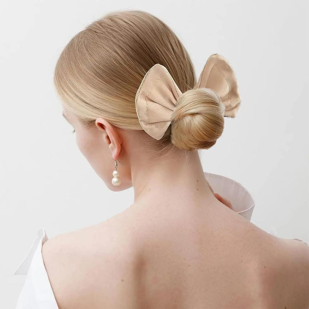 4pcs Korean version magic bow twist clip, lazy bun head hair hairpin headband, women's convenient hair accessory