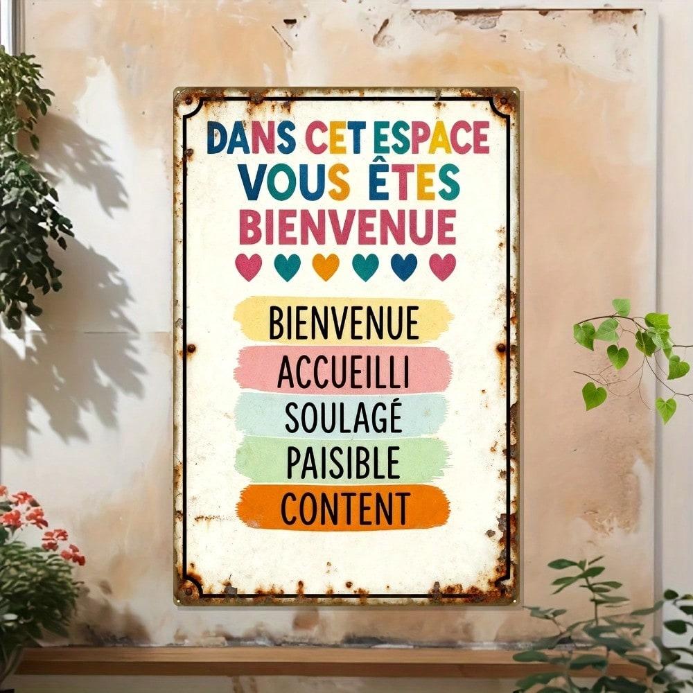 Retro Style Metal Wall Plaque Decor for Home Interior
