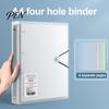 A4 Document Organizer Ring Binder with Folder, PP Waterproof Organizer, Paper Morandi Color File Keeper Large Capacity Expanding Folder for Office And