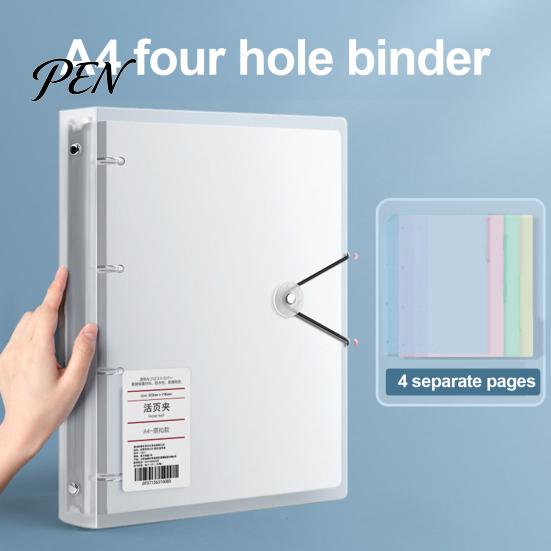 A4 Document Organizer Ring Binder with Folder, PP Waterproof Organizer, Paper Morandi Color File Keeper Large Capacity Expanding Folder for Office And