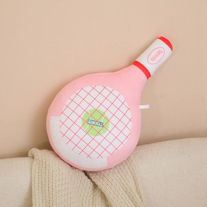 Креативная подушка-игрушка в виде теннисной ракетки, плюшевая кукла, подушка для дома, дивана, подушка-компаньон для девочки, успокаивающая кукла 48cm（0.25kg）