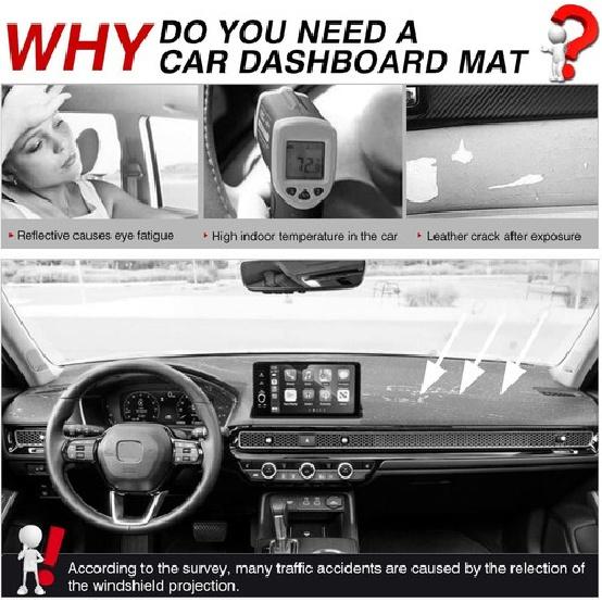 Anti Slip Fits 2024 Honda Civic Sedan Car Dashboard Mat Dash Cover Pad