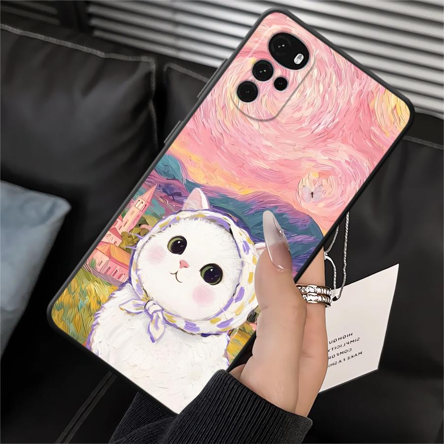 Cartoon Cute Cat Phone Cover Case for Motorola Moto G22 Edge40 G51 G73 G60s G50 Edge 20 Pro 30 Lite G53 G30 G52 G32 G71