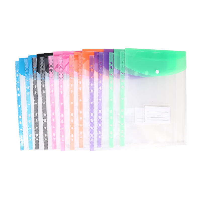 6/12Pcs Transparent PP File Storage Bag A4 Business Big Capacity Document Bag File Case File Bag Transparent Clear Envelope File Folder Bill Folders