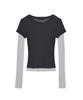 NICK&NICOLE Contrast Layered Top_Charcoal