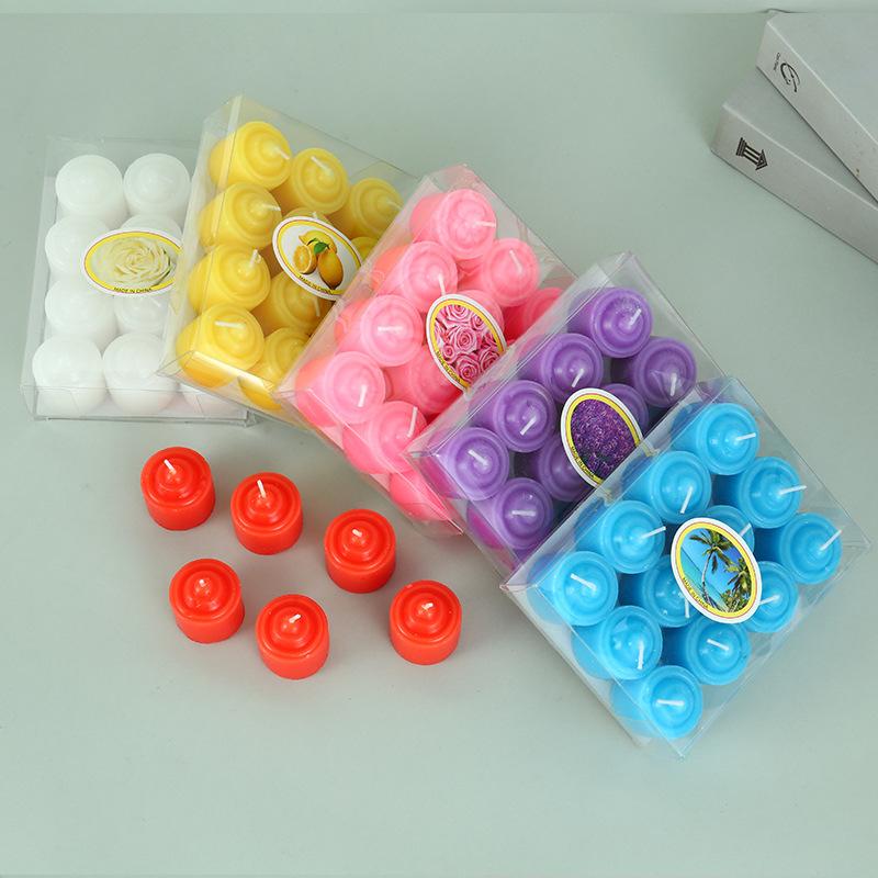 Round Candle Tea Candle Light Dinner Candle Hotel Warm Tea KTV Glass Cup Candle Bar Candle Couple Supplies Candle