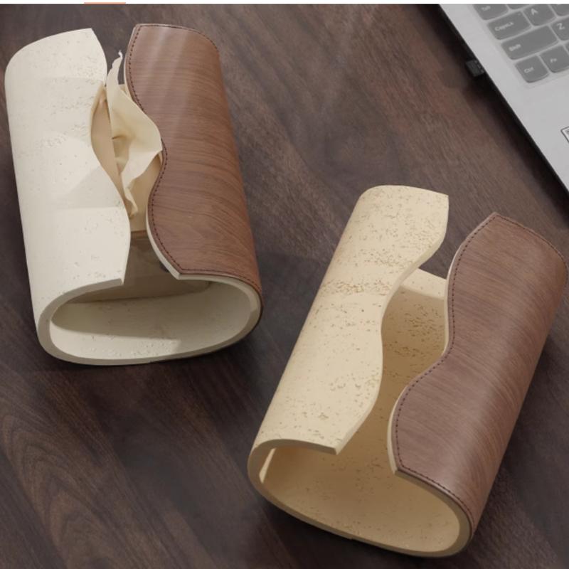 Sandstone Cave Stone Tissue Box, Leather Decorative Tissue Box, Napkin Holder, Living Room Desktop Tissue Storage Box, Organizer